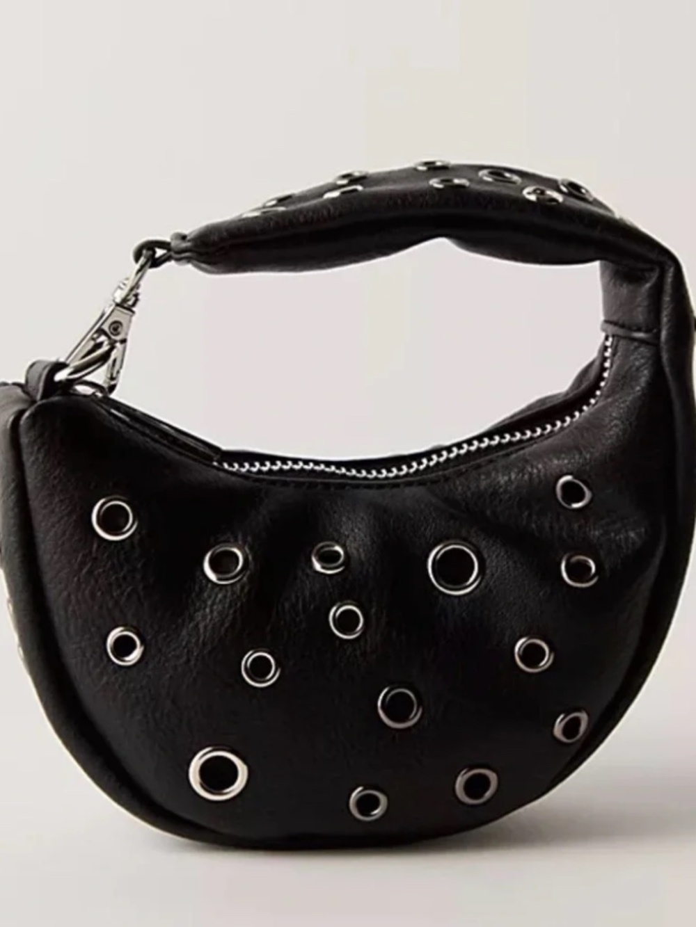 Free People Black Grommet Mini Shoulder Bag NWT